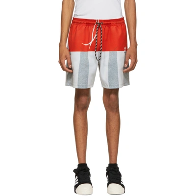 Adidas Originals By Alexander Wang Grey-red Polyester Trousers In Red In Red & Grey