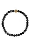 Caputo & Co Stone Bead Bracelet In Black Onyx