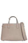 BURBERRY MEDIUM BANNER LEATHER TOTE - BEIGE,8006325