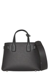 BURBERRY SMALL BANNER PERFORATED LEATHER TOTE - BLACK,4078975