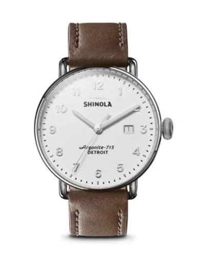 Shinola Men's The Canfield Stainlesss Steel & Leather-strap Watch In Brown