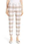 ALTUZARRA GINGHAM STRETCH WOOL SLIM ANKLE PANTS,119-610 901