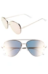 QUAY X JACLYN HILL ROXANNE 62MM STUD AVIATOR SUNGLASSES - GOLD / ROSE,ROXANNE
