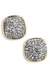 KATE SPADE PAVE SMALL SQUARE STUD EARRINGS,WBRUH045
