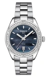 Tissot Pr 100 Lady Sport Chic Special Edition Watch, 36mm In Silver/ Black Mop/ Silver