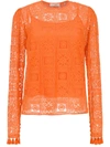 Nk Long Sleeved Lace Top In Orange