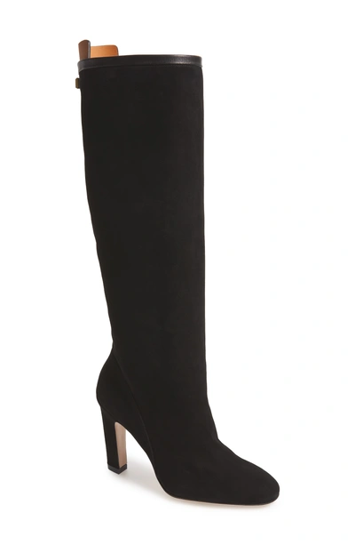 Stuart Weitzman Women's Charlie Pointed-toe Knee-high Suede High-heel Boots In Black
