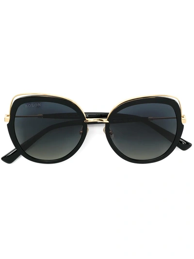 Bolon Oversized Frame Sunglasses - 黑色 In Black