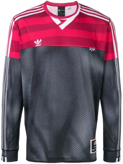Adidas Originals By Alexander Wang Long-sleeve Panelled T-shirt - 黑色 In Black & Fox Brown