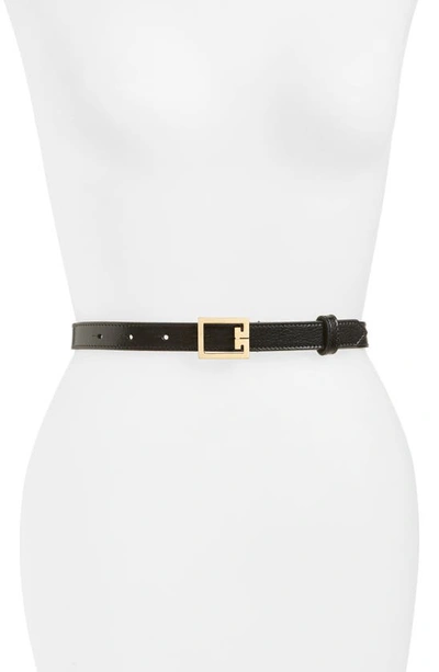 Givenchy Gv3 Leather Skinny Belt In Black