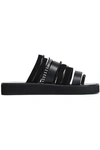3.1 PHILLIP LIM / フィリップ リム 3.1 PHILLIP LIM WOMAN STUDDED LEATHER AND SUEDE SANDALS BLACK,3074457345619726347