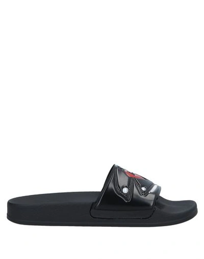 Moschino 10mm Logo Rubber Slide Sandals In Black