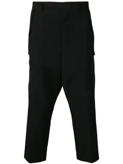 Rick Owens Cargo Cropped Trousers - 黑色 In Black