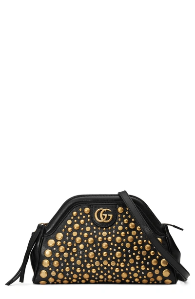 Gucci Small Re(belle) Studded Leather Crossbody Bag - Black In Natural