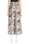 ADAM LIPPES OVERSIZE BELTED FLORAL COTTON POPLIN PANTS,R19506PP