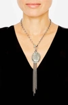 SHERYL LOWE PYRITIZED AGATE & DIAMOND PENDANT NECKLACE,N0000162