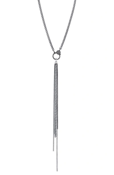 Sheryl Lowe Fringe Pendant Necklace In Sterling Silver