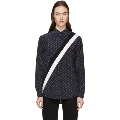 Stella Mccartney Stella Monogram Button-down Wilson Shirt In Blue