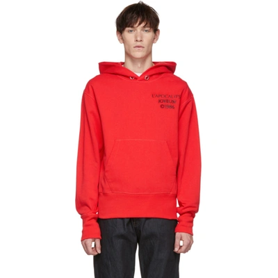 Helmut Lang L'apocalypse Hooded Cotton Sweatshirt In Lava