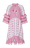 DODO BAR OR LOLA RUFFLE SLEEVE COTTON MIDI DRESS,DBO706