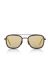 THOM BROWNE Square-Frame Metal Sunglasses,710700