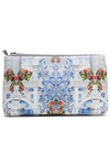 CAMILLA WOMAN PRINTED COATED FAUX LEATHER COSMETICS BAG OFF-WHITE,US 7668287966527442