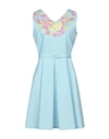 BOUTIQUE MOSCHINO BOUTIQUE MOSCHINO WOMAN MINI DRESS SKY BLUE SIZE 8 COTTON, OTHER FIBRES,34887300RB 4