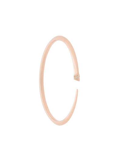 Shaun Leane Rose Gold Plated Vermeil Silver Slim Diamond Tusk Bangle