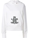 HELMUT LANG HELMUT LANG STANDARD HOODIE WITH PRINT - WHITE