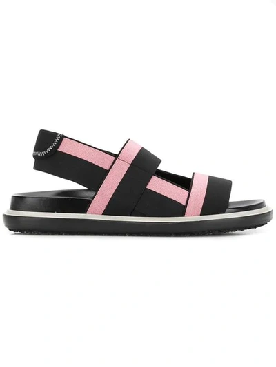 Marni Women's Fussbett Slingback Platform Sandals In Black/pink