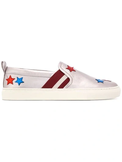 Bally Star Patch Slip-on Trainers In Silver