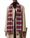 Burberry Classic Vintage Check Cashmere Scarf In Red/blue