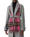 Burberry Giant Icon Check Cashmere Scarf In Bright Rose