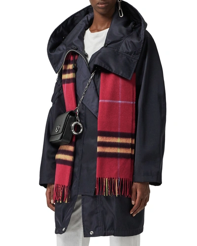 Burberry Giant Check Cashmere Scarf In Damsonpink