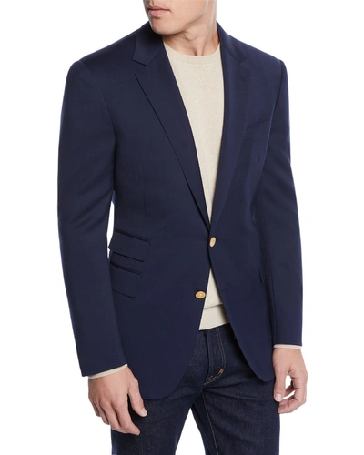 Ralph Lauren Gregory Wool Serge Notch-lapel Blazer In Classic Navy