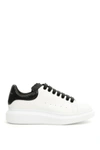Alexander Mcqueen Python-effect Trimmed Leather Sneakers In White Black Black|bianco