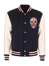 ALEXANDER MCQUEEN BOMBER JACKET WITH SKULL PATCH,10769730