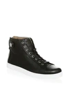 GIANVITO ROSSI Grain Leather Strap Mid Sneakers,0400099571206