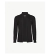 Allsaints Mens Black Mode Open-front Wool Cardigan L In Black