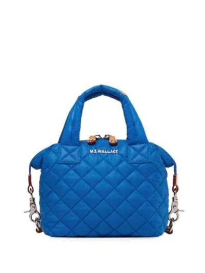 Mz Wallace Micro Sutton Bag In Bright Blue/silver