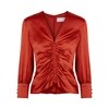 PETER PILOTTO RED RUCHED SATIN TOP