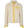 TORY BURCH Ivory faux-shearling bomber jacket