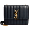 SAINT LAURENT SMALL VICKY LEATHER WALLET ON A CHAIN - BLACK,5541250YD01