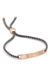 Monica Vinader Engravable Havana Friendship Bracelet In Rose Gold/ Mink