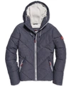 Superdry Men's Quilted Hooded Jacket In Navy Marl