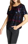 SANCTUARY SATURDAY NIGHT SEQUIN EMBELLISHED TOP,B1435-WS432