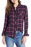 Rails Hunter Plaid Button-down Shirt In Navy Mauve