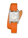 Hermes Women's Cape Cod 31mm Stainless Steel & Leather Strap Watch In Orange