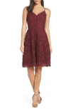 ADELYN RAE JENNY LACE FIT & FLARE DRESS,F810D4070