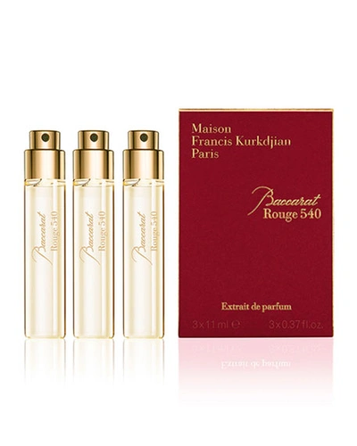 MAISON FRANCIS KURKDJIAN BACCARAT ROUGE 540 EXTRAIT DE PARFUM REFILLS, 3 X 0.37 OZ.,PROD216470030